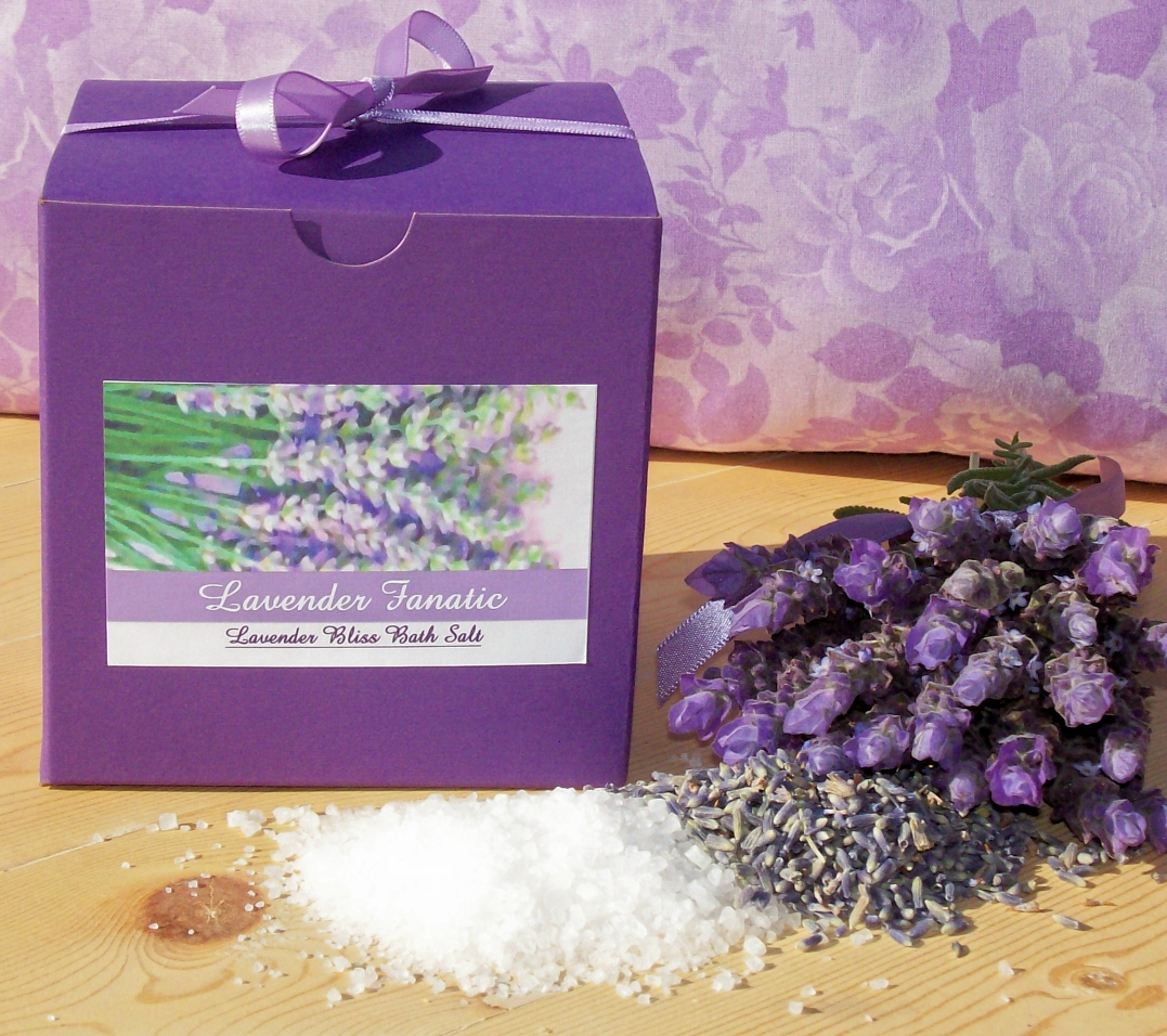 Lavender bath salt makes lavender aromatherapy easy.